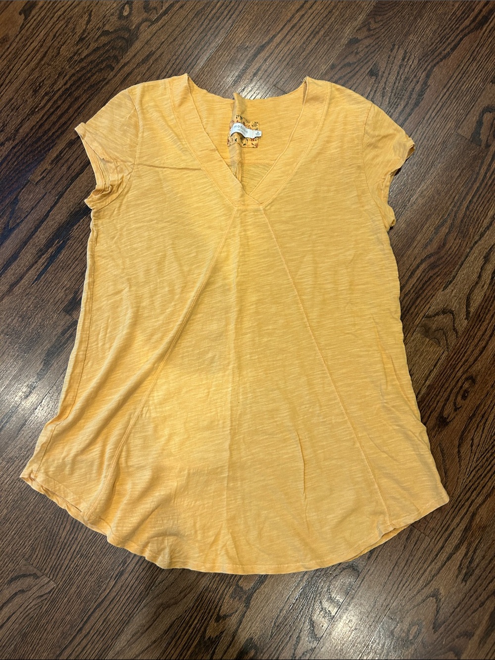 Women's V-Neck Short Sleeve Top in Yellow from Sundance